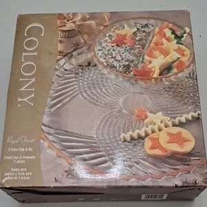 Royal Ornate Glass Chip & Dip Set